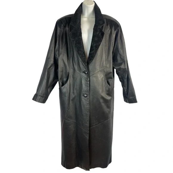 Global Identity G-III Vintage Long Leather Jacket Size Large - Picture 1 of 8